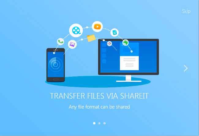 What type of files that you can share using SHAREit